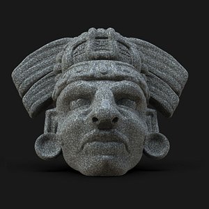 3D Mayan Head Sculpture model