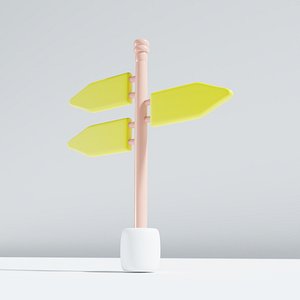 3D Street Sign Cartoon