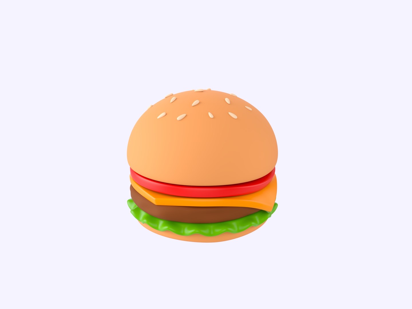3D Cartoon Hamburger - TurboSquid 2314995