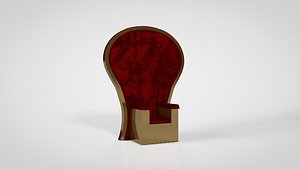 3D throne velvet model