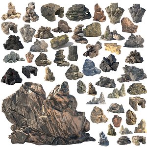 50 Rock Cliff Collection 3D model