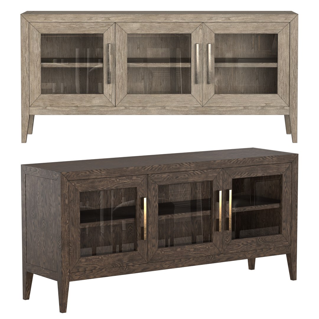 French Contemporary Glass Triple-door Media Console 3d - Turbosquid 1902955