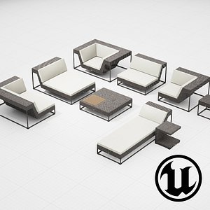 3d model of dedon zofa set ue4