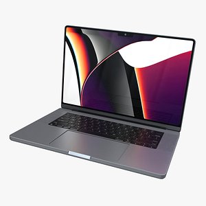3D Apple MacBook Pro 16 inch 2021 Space Gray model