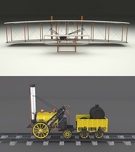3D pack wright flyer locomotive