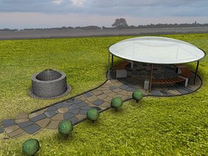 3d bench scene model