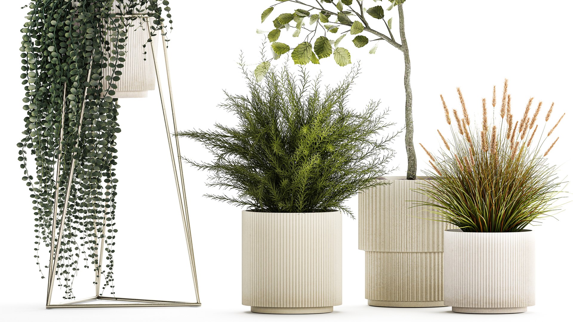 3D Beautiful Tree And Plants For The Interior In Pots 1254 - TurboSquid ...