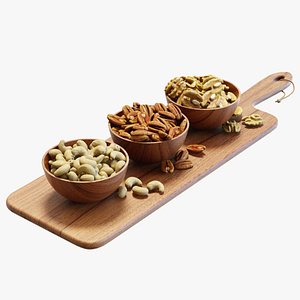 3D Food Set 17  Serving Board With Nuts
