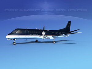 cockpit saab 2000 3D model