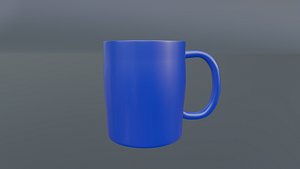 blue Ceramic Mug blendBlue Ceramic Mug  Game Ready 3D Model 3D model
