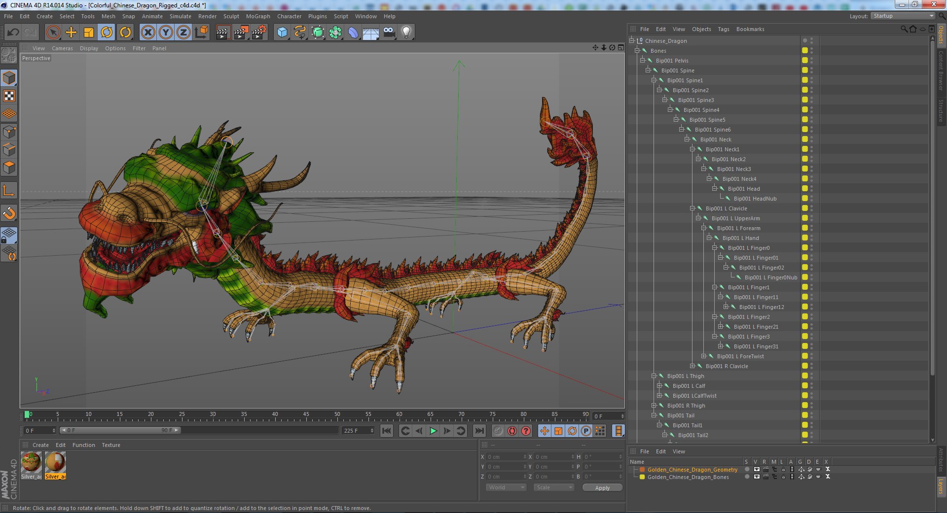 dragon on 3d modeling software