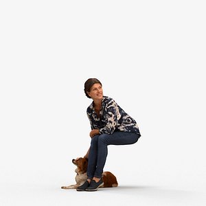 00443Adler018 - Adult Caucasian man sitting at home bonding in autumn or spring attire