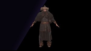 3D Cleaned A Pose Scan Turgen Mongol Hat