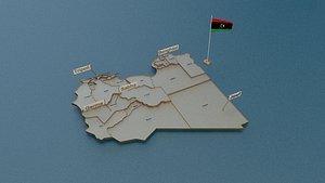 Libya detailed Map with Animated Flag