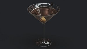 martini glass drink 3D