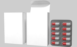 Capsule Blister and Package PBR 3D model