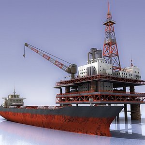 oil rig tanker 3d model