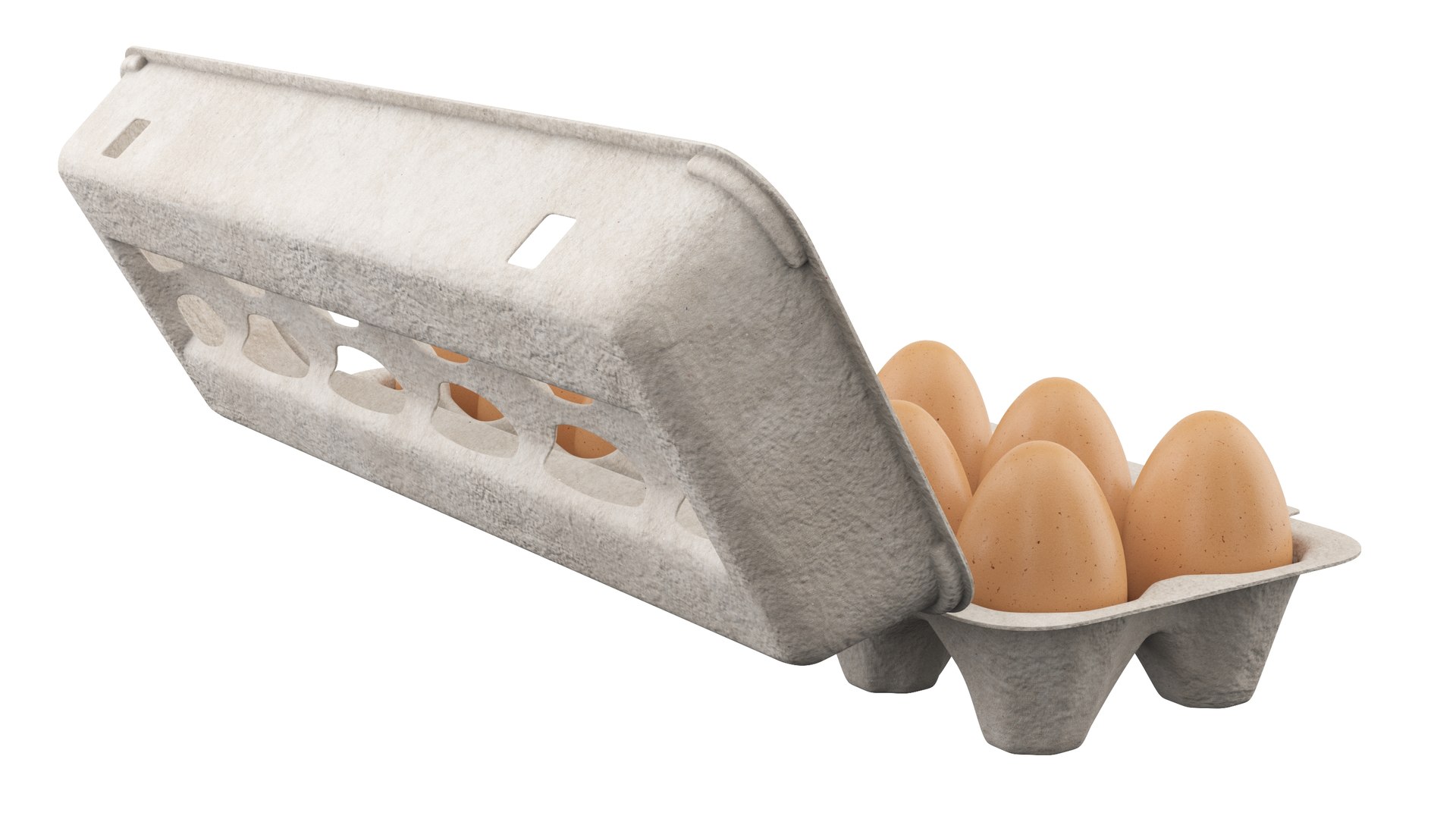 Egg Container With Eggs 3D Model - TurboSquid 2167737