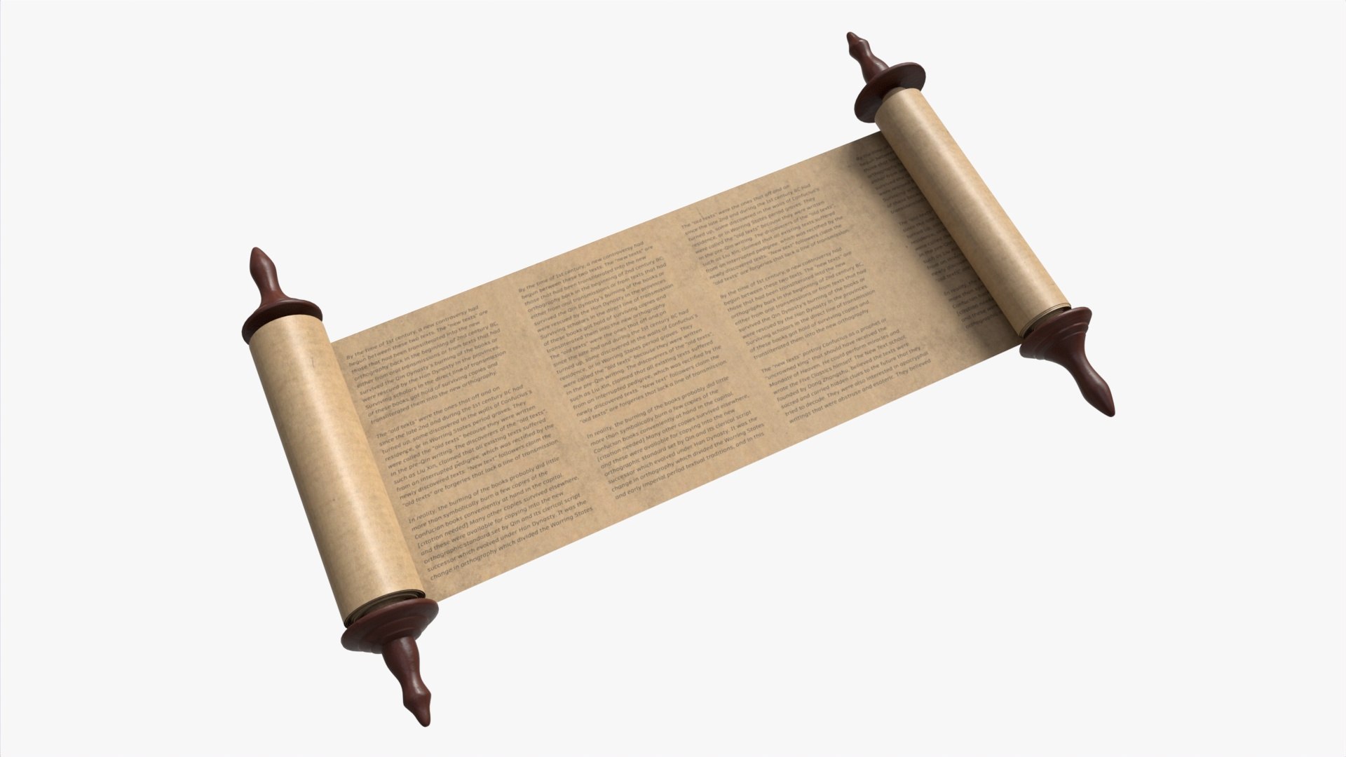 Ancient Scroll With Wooden Rods Old Text 02 Model - TurboSquid 2027330