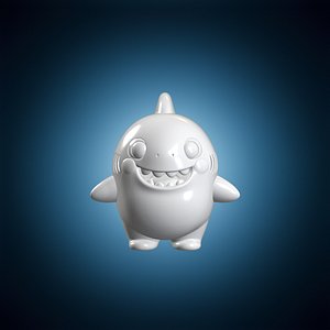 3D Cute Baby Shark Figure 3D Printable model