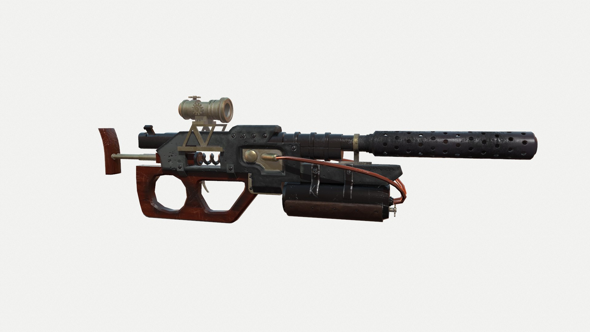 Steampunk Rifle 3D Model - TurboSquid 1229935