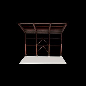 metal bus stop 3D model 3D