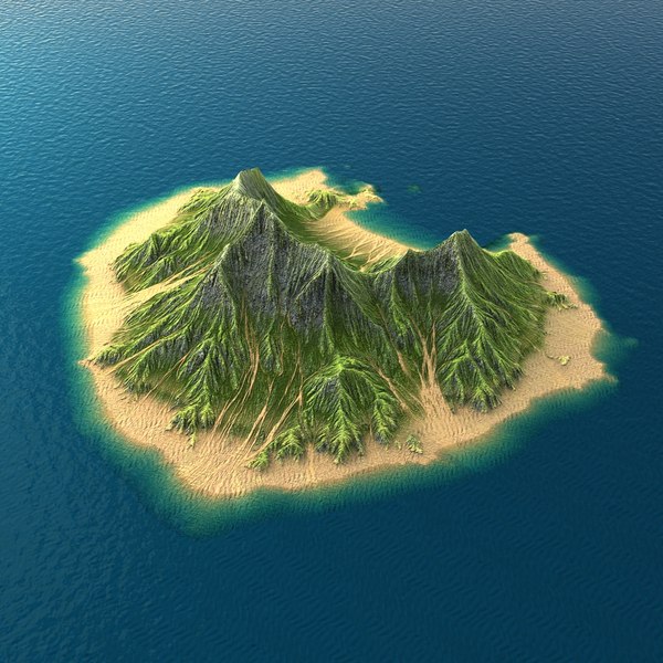 3d realistic tropical island