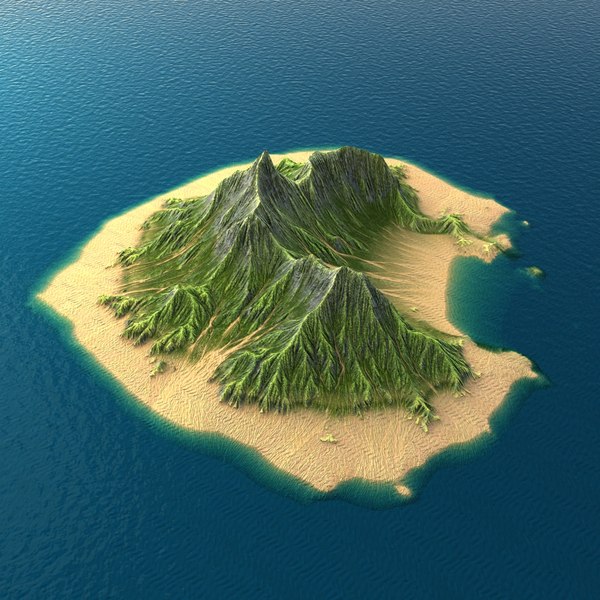 3d realistic tropical island