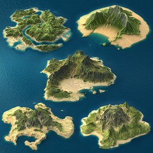 3d realistic tropical island