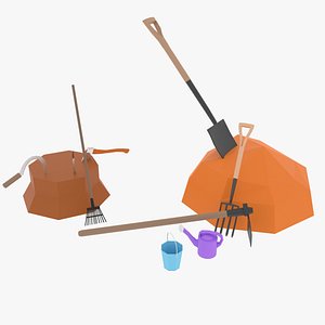 Basic Low Poly Farming Tools