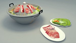 Thai BBQ Or Thai Mu kratha 3D model