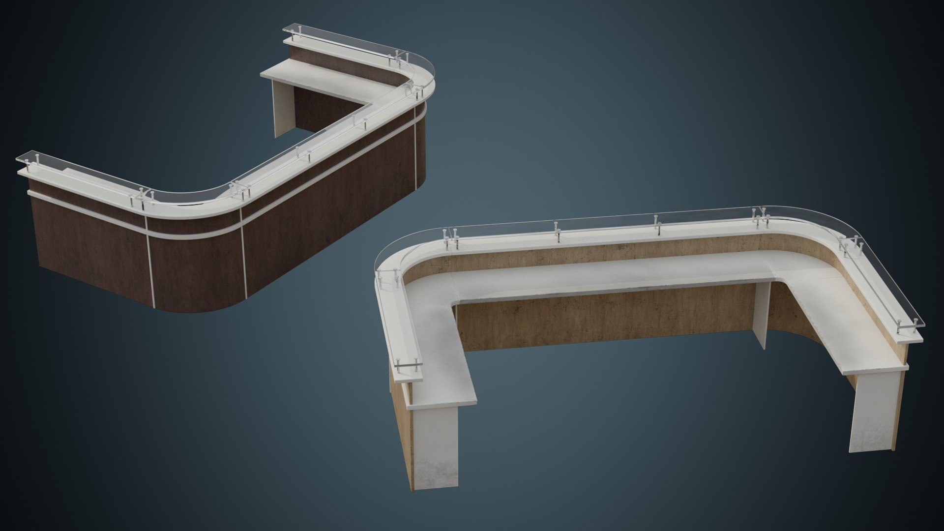 3D Reception Desk 2B model - TurboSquid 2182815