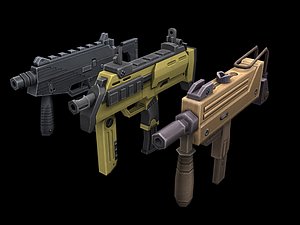 3D submachine gun model