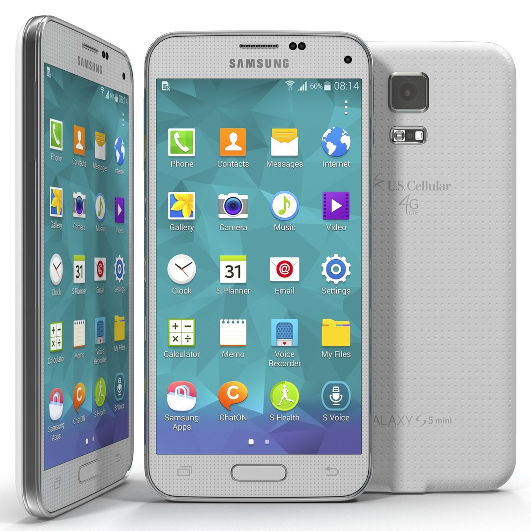 Samsung Galaxy S5 Mini White 3D Model 3D model preview