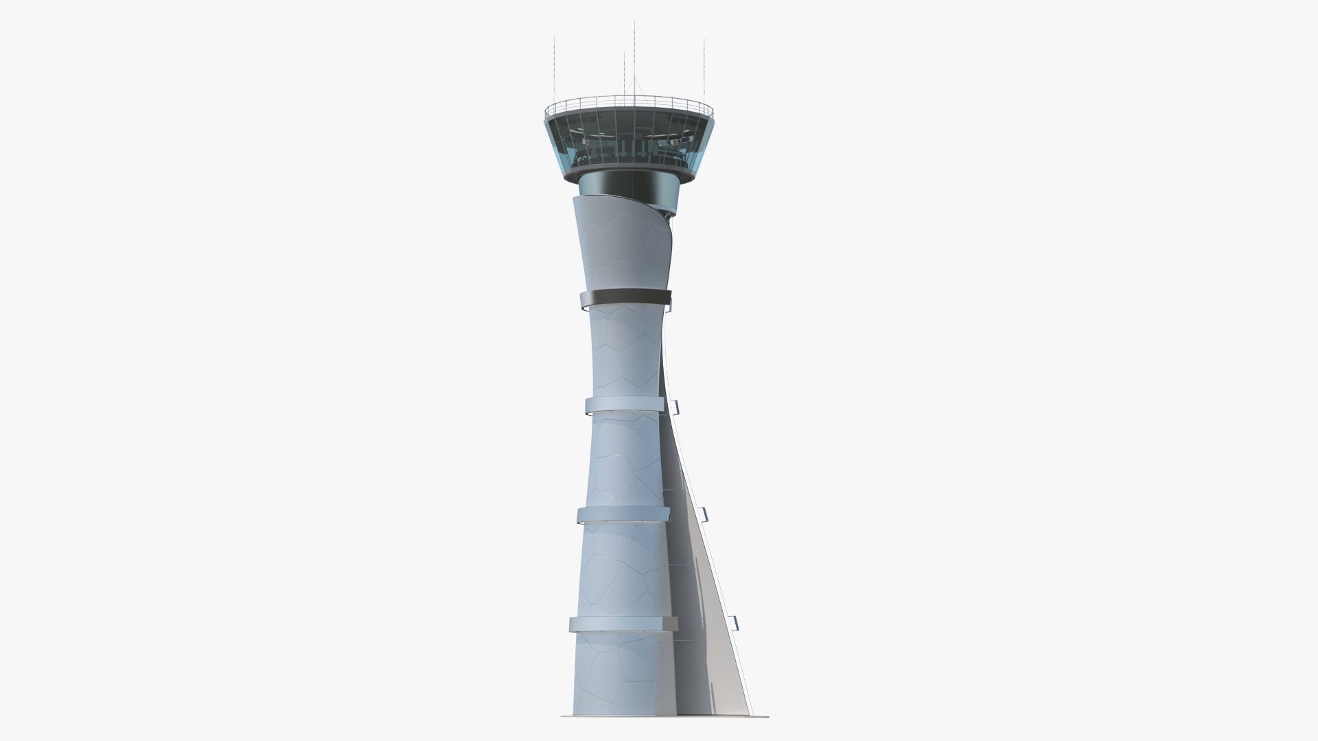 Airport Air Traffic Control Tower with Interior 3D model preview