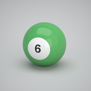 Pool Snooker Ball Number 6 Green 3D model