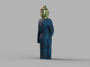Standing bronze Buddha statue