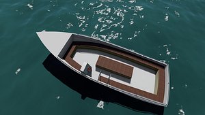3D Pleasure boat Fishing trawler small yacht model