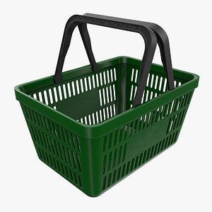 Shopping Basket - Green 3D model