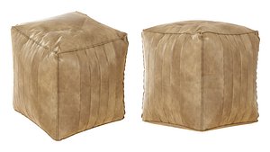Cube Leather Pouffe
