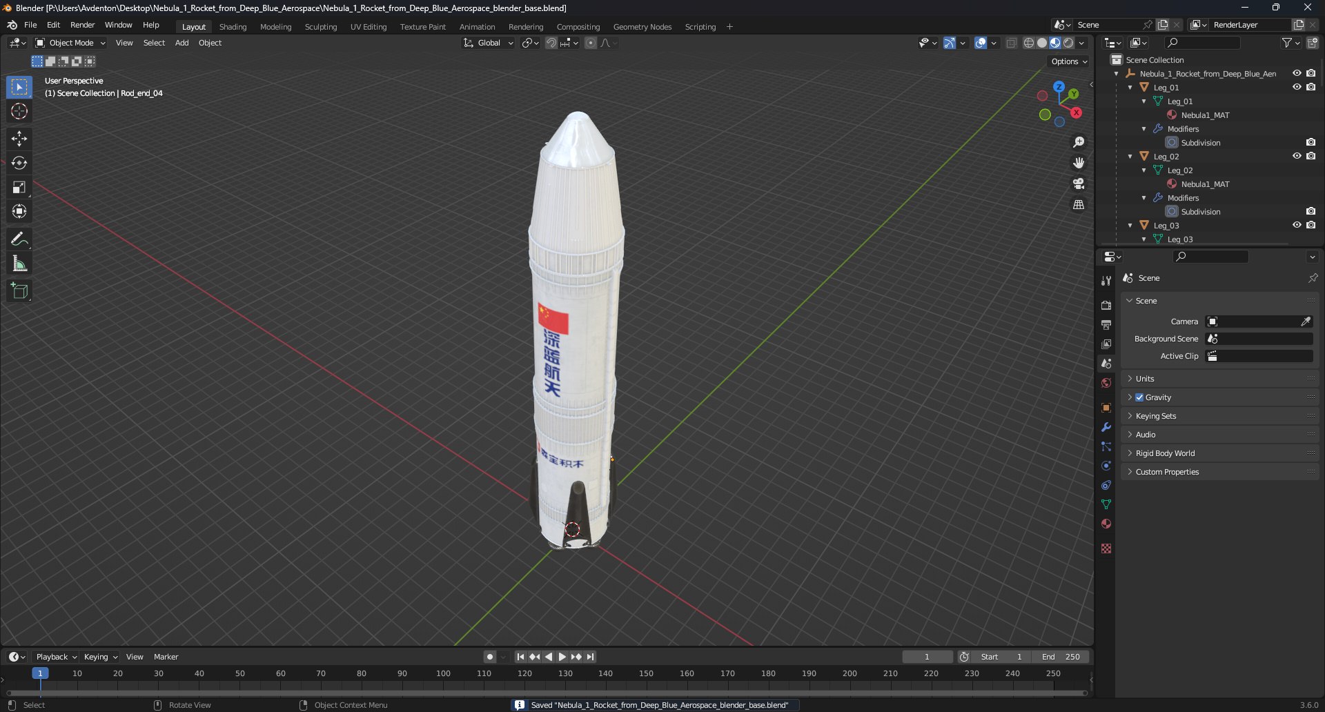 Nebula 1 Rocket From Deep Blue Aerospace 3D Model - TurboSquid 2329242