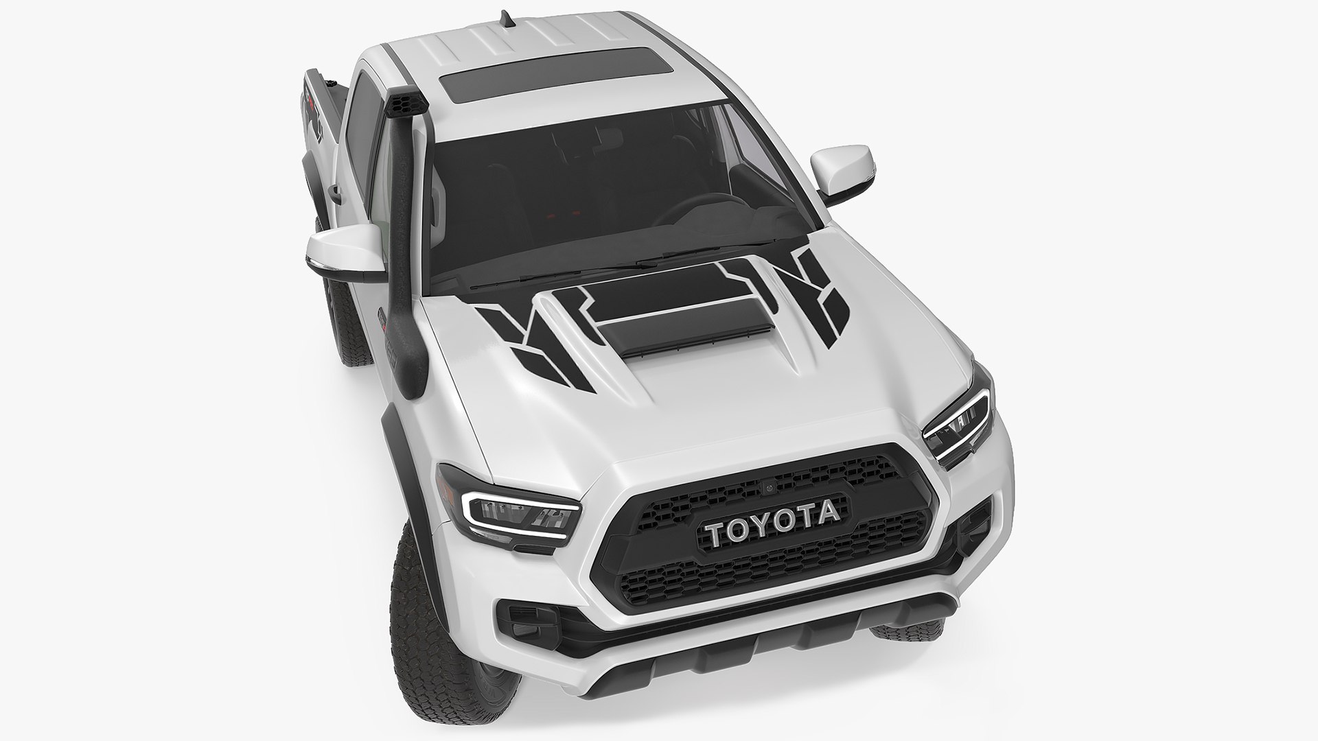Toyota Tacoma TRD Pro Super White 2021 Rigged 3D model preview