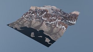 Mountainous area foothills landform model