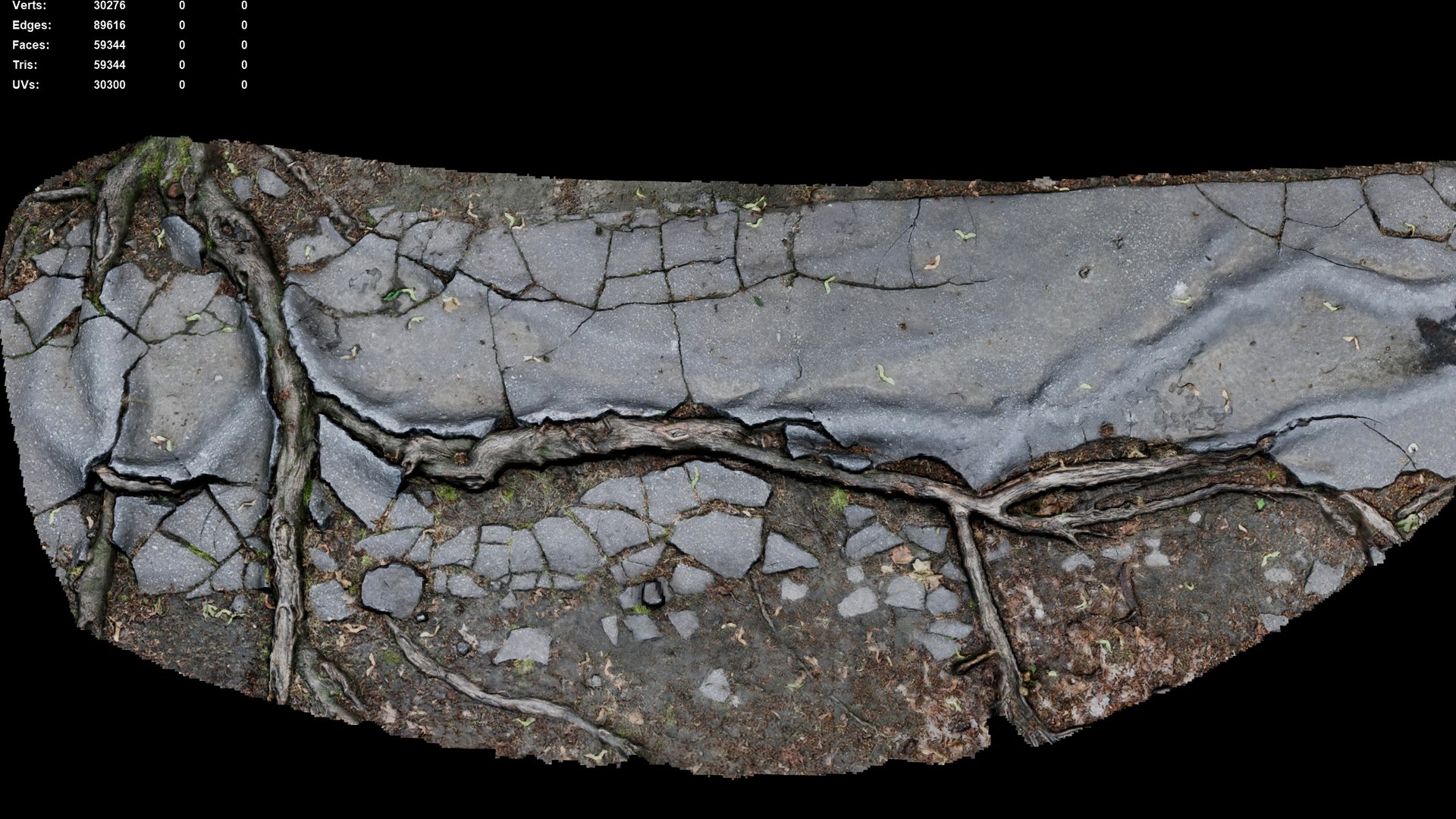 Asphalt Roots Damaged Road Part5 Photogrammetry Model - TurboSquid 2338071