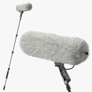 3D RODE PYLE Professional Boom Microphone with Furry Windshield Fur