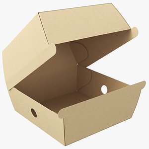 Detailed Empty Burger Box