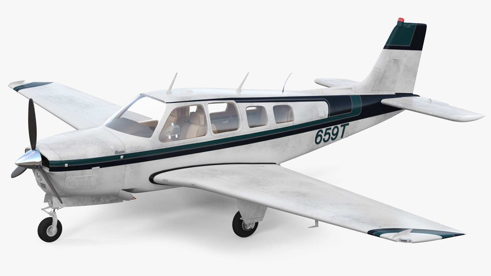 Light Civil Airplane Generic Rigged 3D model preview