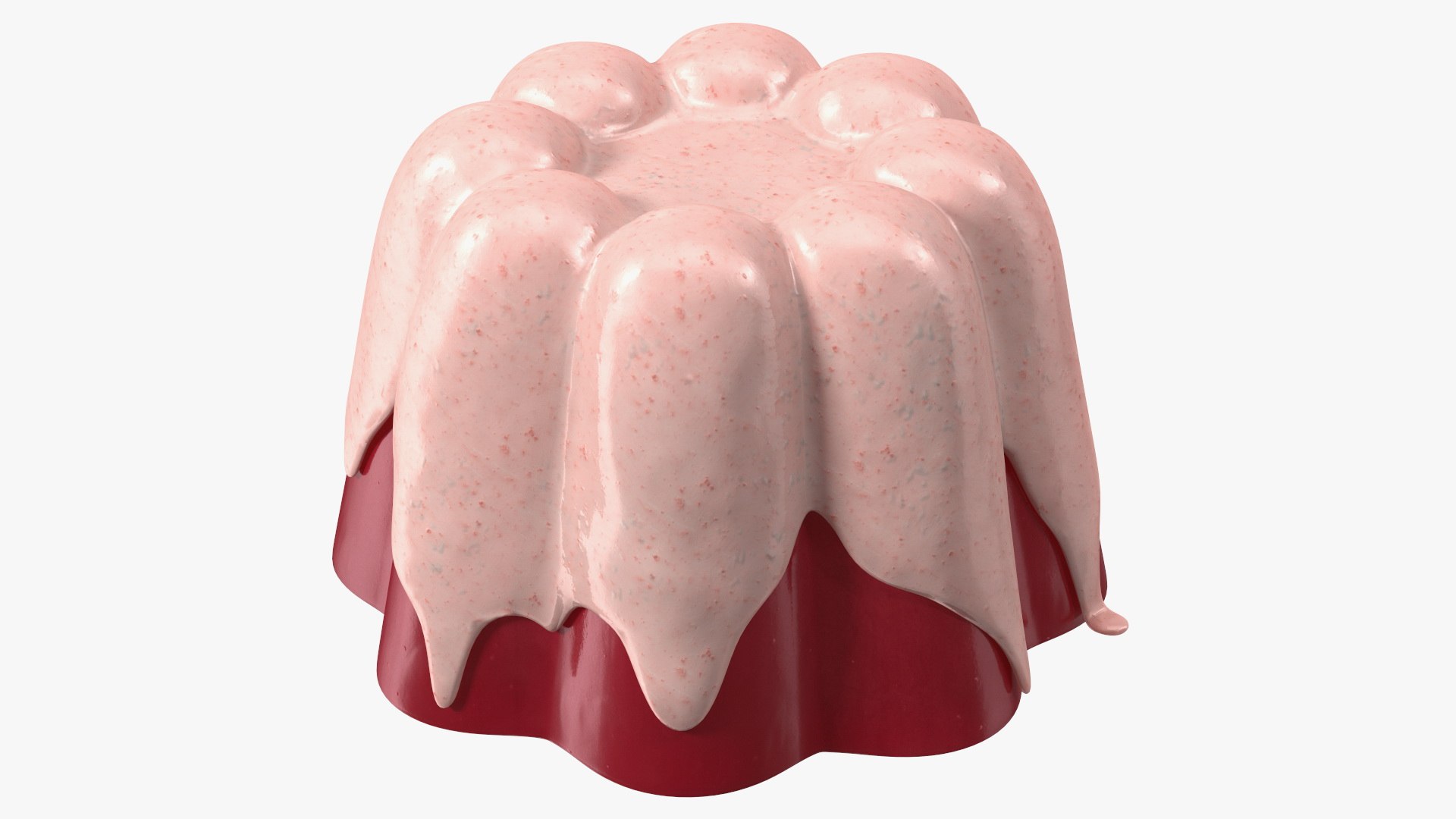 Jelly Pudding Fruit with Strawberry Cream 3D model preview
