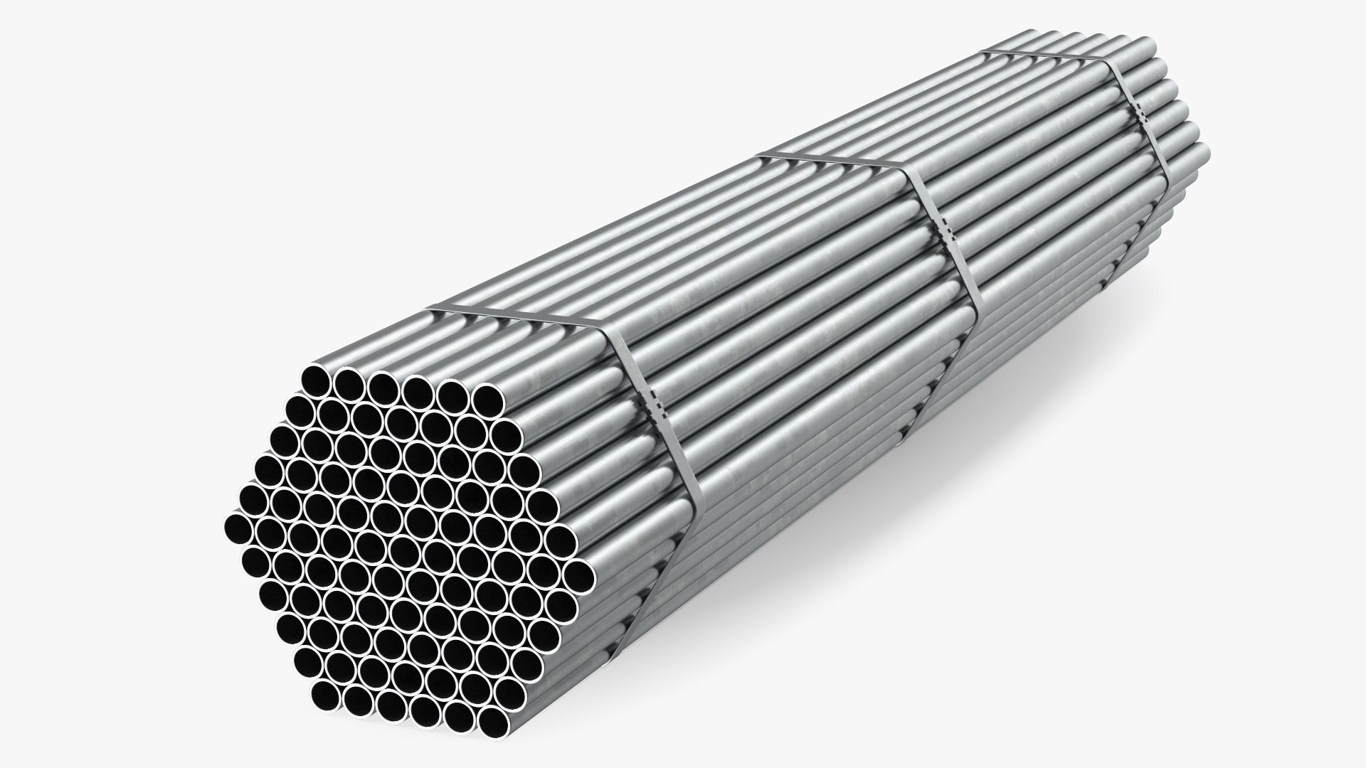 Thin Steel Pipes Bundle 2 Meters 3D model preview