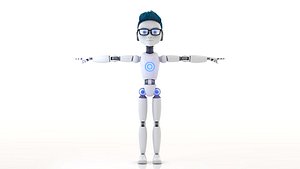 Robot Kid Vray Animated model model